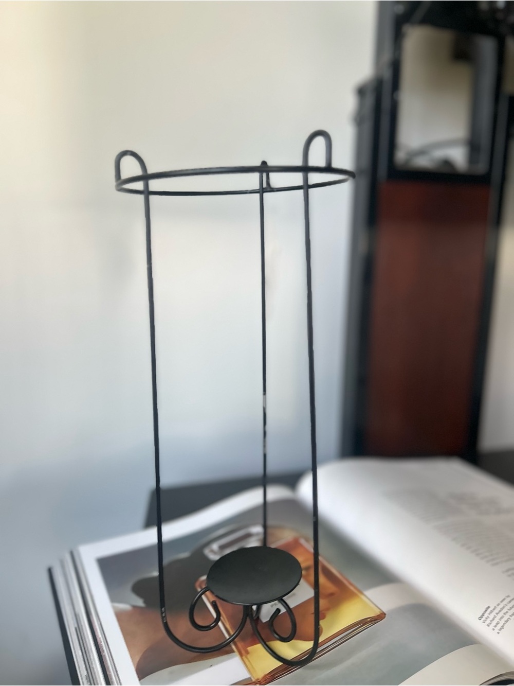 Black Metal Pillar Candle Holder - Home Accents